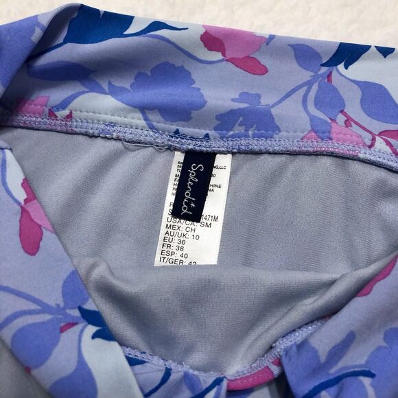 Splendid High Waisted Bikini Bottom Women Small Purple Floral Tie Front Beach - Picture 5 of 10